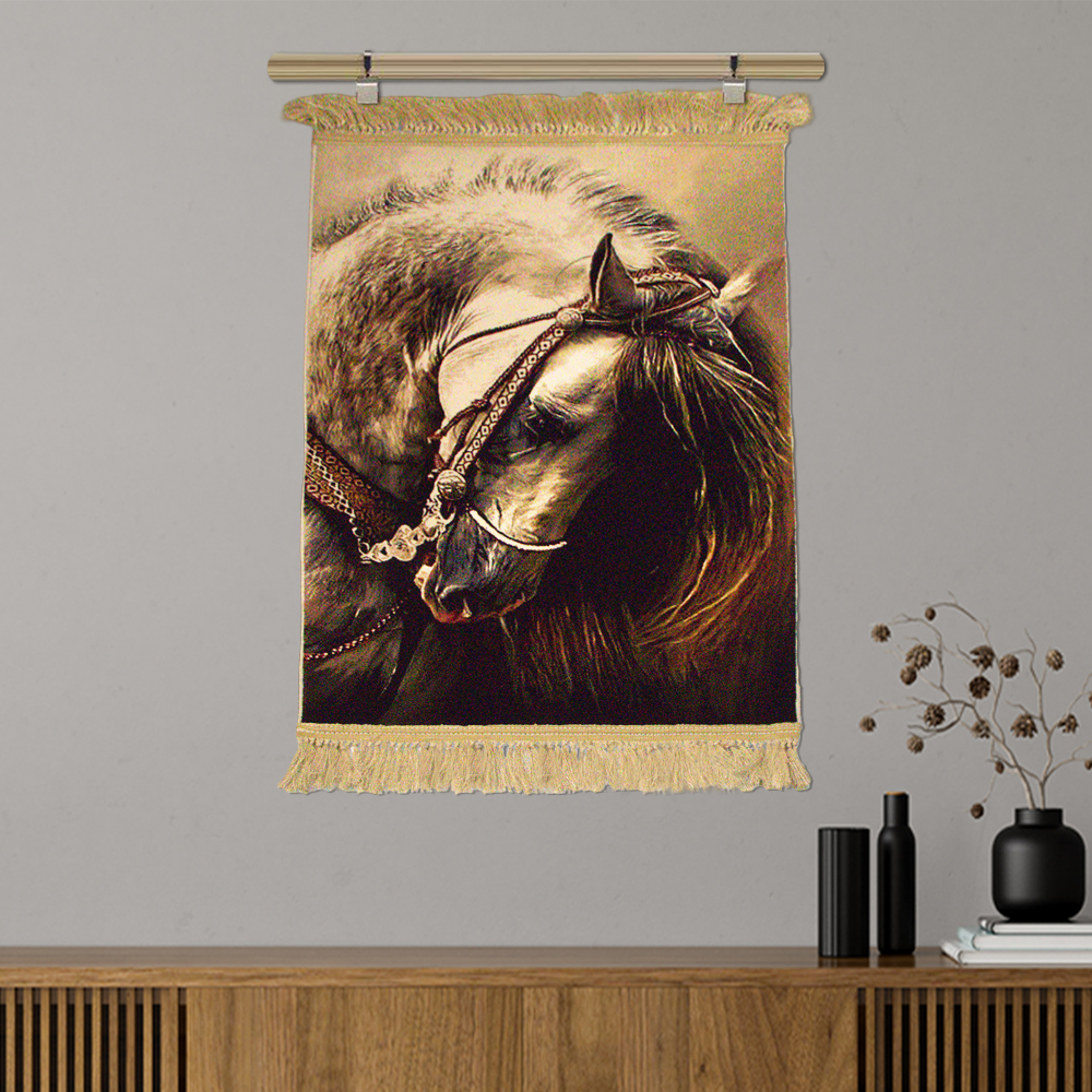 Horse Face Royal Mane Tapestry – Ethnic Wall Hanging Decor