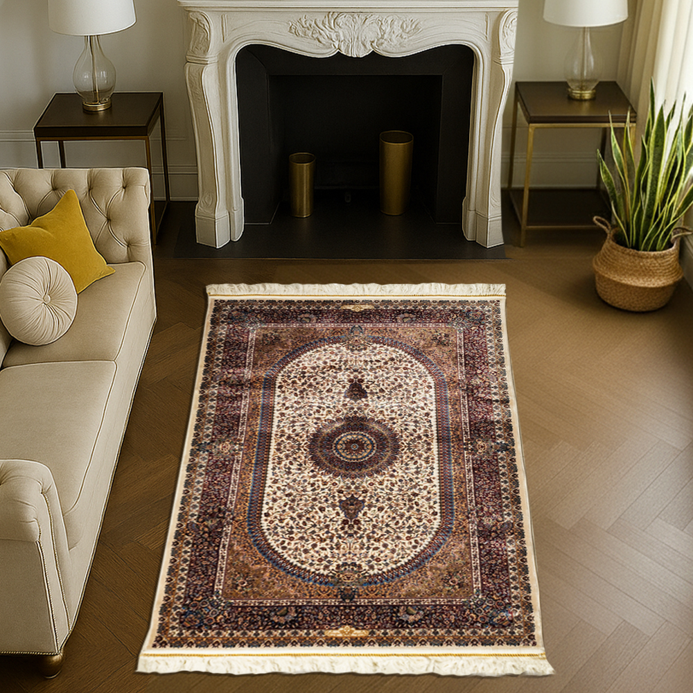 Persian Heritage Silk Carpet – Intricate Traditional Luxury Rug