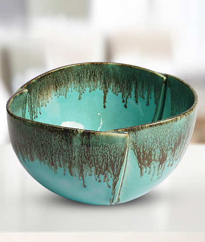 Ocean Blue Triangle Deep Bowl