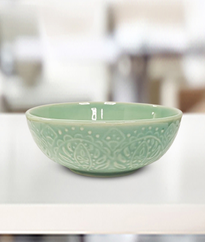 Turquoise Embossed Serving