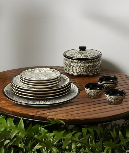 14 Pieces Dinnerset with Kalamkari Design