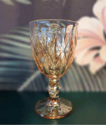 Golden Glass Goblet Set of 6