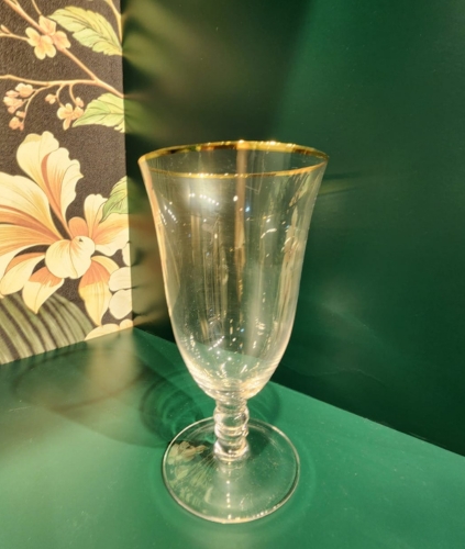 Gold Rim Glass Goblet Set of 6